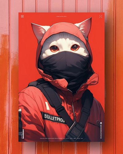 Bulletproof ai branding cat daliy design illustration poster print