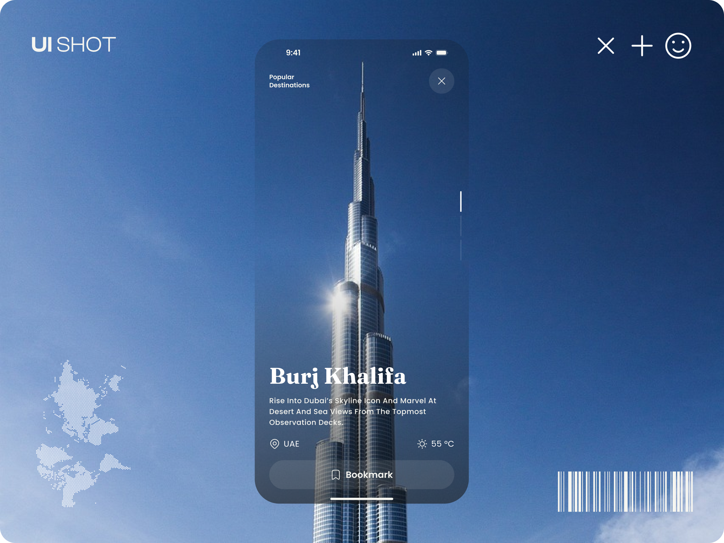 Popular Destinations / UI Shot app burj khalifa card carousel dubai travel travel card trip uae ui ui shot
