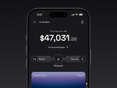 Banking UI dark mode app application bank dark mode design interface ui uiux