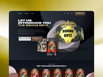 Boxing Boyz NFT Collection — 3D Character Design & Web Design 🥊 3d animation blockchain box boxing car crypto defi fintech furry gambling game landing metaverse motion nft pley2earn sport ui ux
