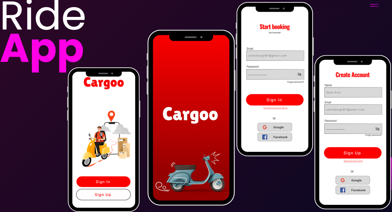 Ride App Design application branding clean web ui figma figma ui design graphic design illustration ui
