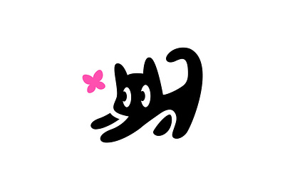 Cat Butterfly Logo branding design flat graphic design illustration illustrator logo logo design minimal vector