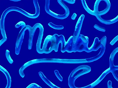 3d type - Blue Monday 3d graphic design illustration typography