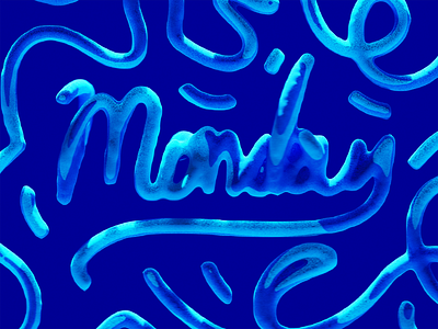 3d type - Blue Monday 3d graphic design illustration typography