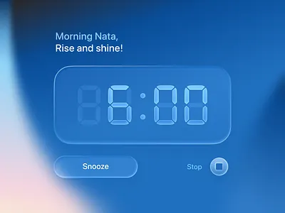 Glass alarm clock alarm app clock design figma glass ios ios26 liquid glass ui