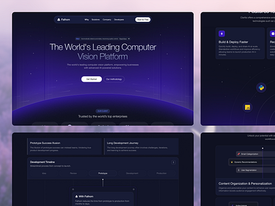 Fathom - The Enterprise AI Platform ai ai assistant ai solutions artificial intelligence assistant bot company content digital generative homepage landing page marketing prototype ui ux visual web web design website