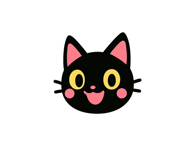 Cheerful Black Cat Mascot Logo black cat cartoon cat cat mascot character design cute logo flat design kids logo minimalist logo pet brand playful illustration vector illustration whiskers