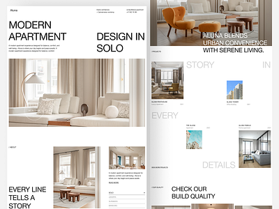 Aluna - Property Website appaerment building clean property property management property website real estate real estate agency real estate ui real estate website realestate residence ui ui design ux web design website website design websitedesign