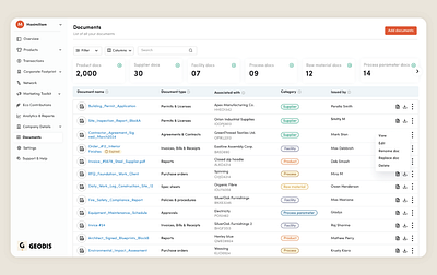 Document management add documents document management document settings product document supplier document supply chain managment support table design tags ux design