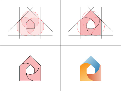Logomark construction branding clean logo concept construction creative designer gradient home house idea logo logomark logotype minimal modern monogram shape simple symbol