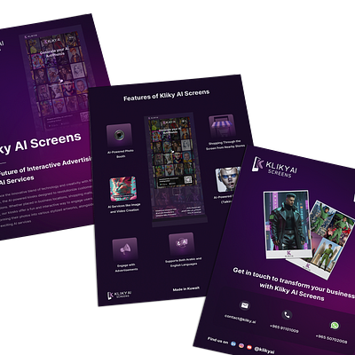 Kliky AI - Brochure Design app branding brochure design illustration india kliky ai brochure design logo mobile nihalgraphics ui ux