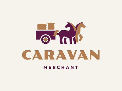 Two Horses Pulling A Cart Of Sacks Logo agriculture animal caravan carriage cart distribution farm heritage horse logistic logo mascot merchant rustic sacks traditional transport twohorses vintage