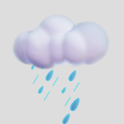 Rain animated - 3D stylized 3d 3d art asset blender cartoon climate cloud design icon illustration nature particles rain volumetric water weather white