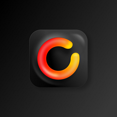 Vibrant “C” App Icon – 3D Gradient & Neumorphic Style 3d app icon branding graphic design icon logo ui