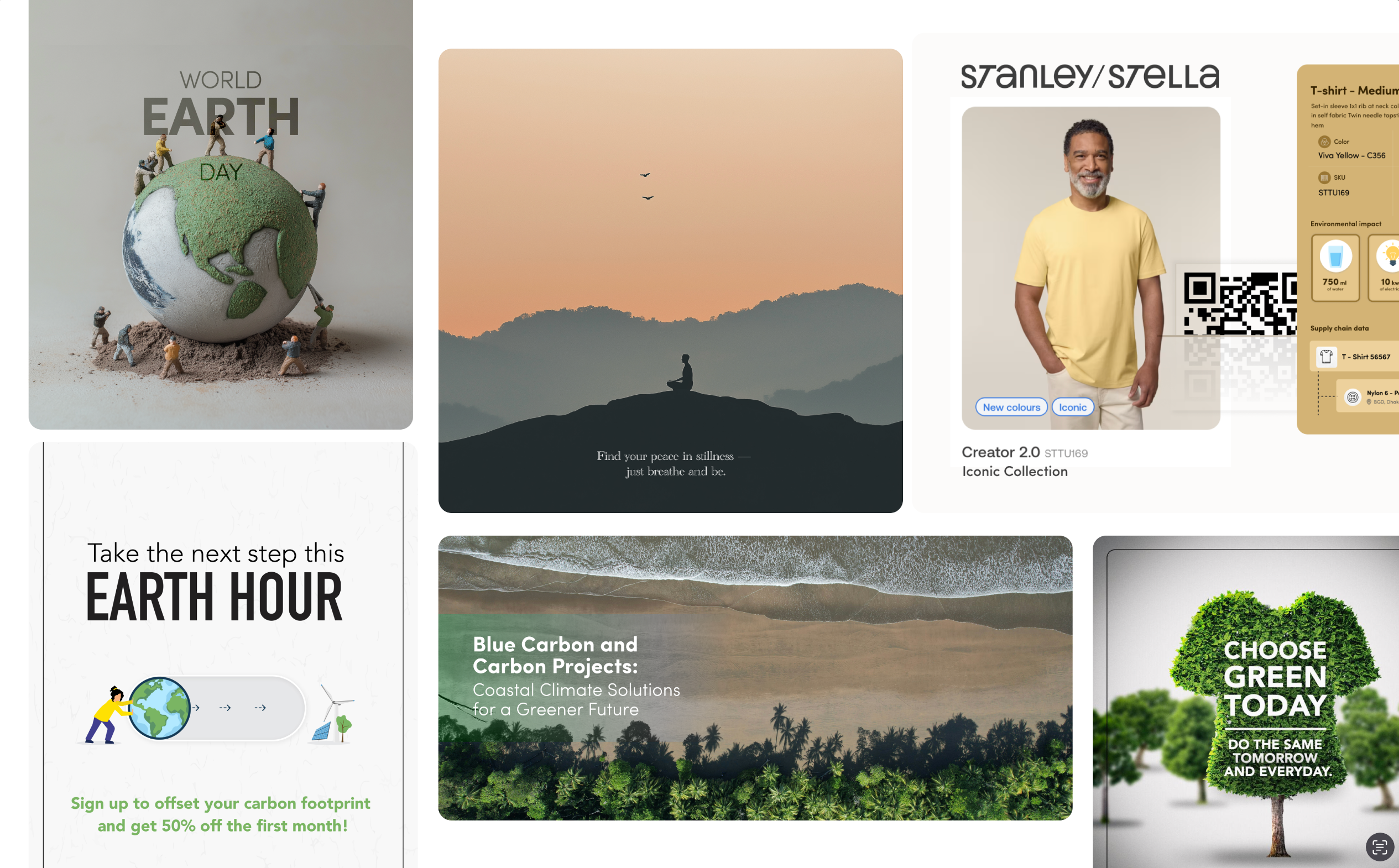 Branding and Socials digital media earth day earth hour environmental socials social media posts visual