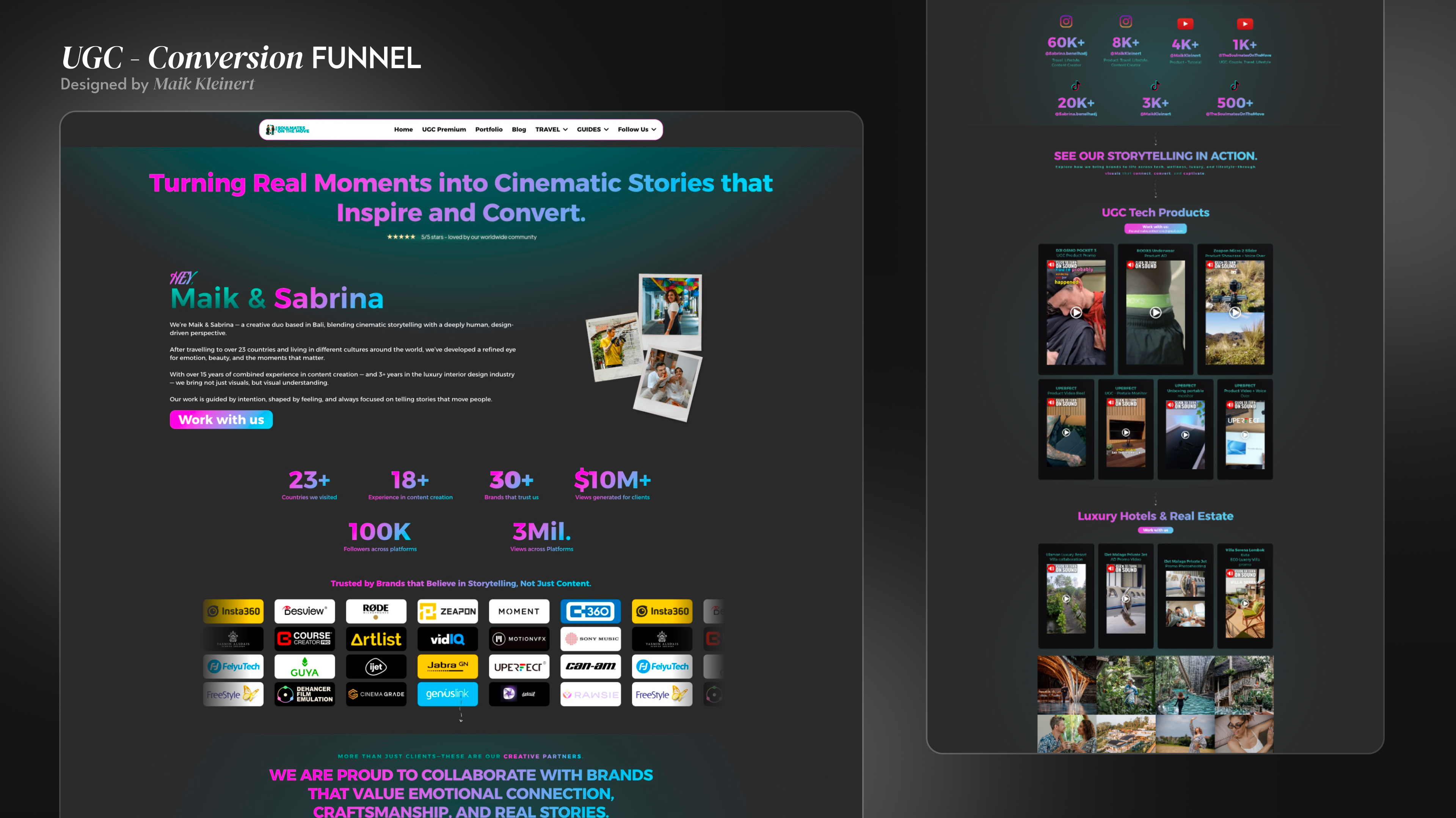 UGC Website/Portfolio Conversion Funnel branding content creator conversion funnel firgma funnel design go high level graphic design influencer logo personal branding portfolio ugc ugc creator ugc portfolio ugc website video web design webdesign
