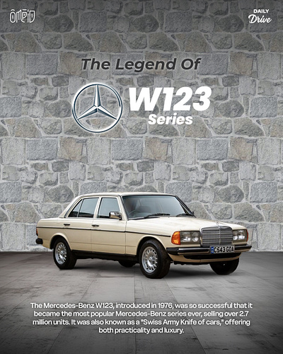 Mercedes Benz - W123 Series branding desain design graphic design illustration manipulation typography vector