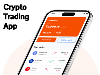 Crypto Trading App design 3d animation branding design figma graphic design illustration logo motion graphics ui uiux vector