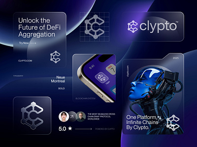 Clypto™ Logo & Brand Identity Design for DeFi aggregation Brand aggregation apple liquid glass banking blockchain brand book brand guidelines brand identity design branding connection creative logo crypto defi logo design finance icon ios 26 logo modern logo tech technology