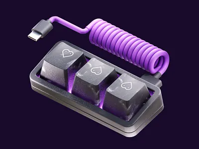 Cute 3d Keyboard 3d animation blender cute keyboard render