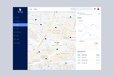 🏡Smart Utility Dashboard – Monitor & Map View cleanui dashboarddesign designsystem figmadesign interfacedesign iotdashboard productdesign smarthomeui smartutility uidesign uiux uxdesign webappdesign