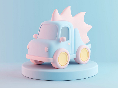 3D pastel car in dinosaur theme|Cute soft style 3d illustration 3d 3ddesign 3dillustration 3drender artist car cartoon dinosaur dribbble pastel pastel colors softstyle