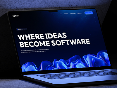 Hero Section • Website blue cta dark graphic design header hero illustration logo modern page section simple software tech ui ux web website