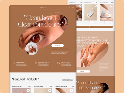Awe Beauty | Skin Care Products Landing Page awe beauty beauty website body care cosmetics store cosmetology creative hair landing page minimal salon skin care spa ui ux website