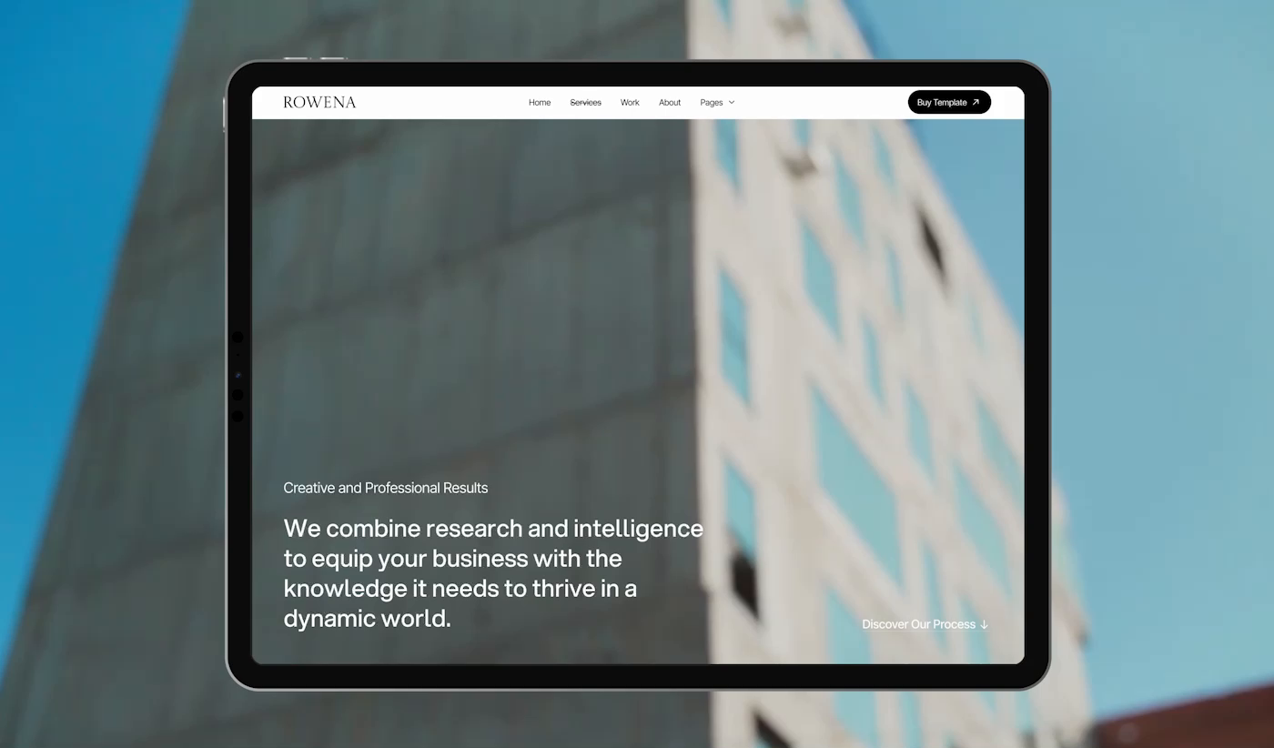 Example of Rowena - Professional Service Website Template