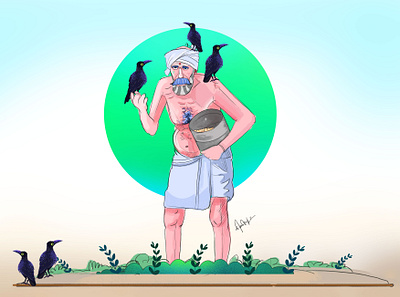 கடைசி விவசாயி character design digital artwork digital illustration illustration kadaisi vivasayi கடைசி விவசாயி