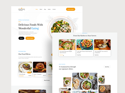 Dinenos - Restaurant Website Template cuisine ecommerce food delivery food landing page food menu food website home page koushik sarkar landing page restaurant homepage design restaurant landing page restaurant ui restaurant ui design restaurant website restaurant website design ui design website western dishes