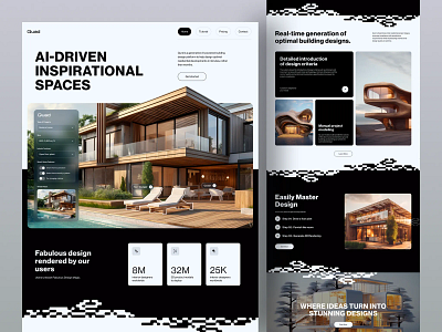 Ai architectural platform ai ai business optimization ai solution ai tool design architect architecture design artificial intelligencve design interior design landing page real estate ui web web design webdesign website