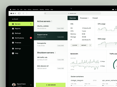 Website Design for Server Hosting Platform admin admin panel admin theme cloud hosting cloud server cloud servers cyber security domain hosting management monitoring saas servers servers admin servers hosting traffic ui ux web design web hosting web hosting dashboard