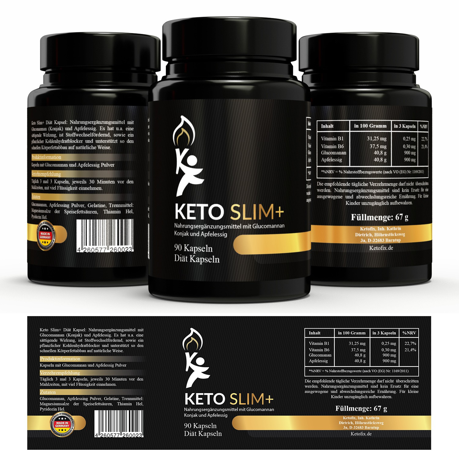 Supplement Bottle Label Design template