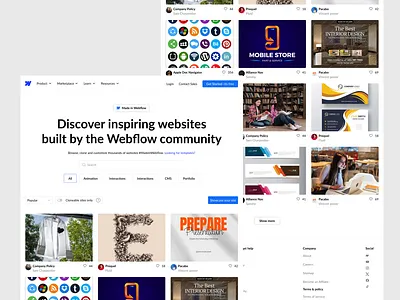 Webflow Community Showcase – Clean & Inspiring UI Design branding cleanui design dribbbleshots figmadesign graphic design minimaldesign productdesign responsivedesign ui uidesign uiinspiration uxdesign webdesign webflow webflowcommunity