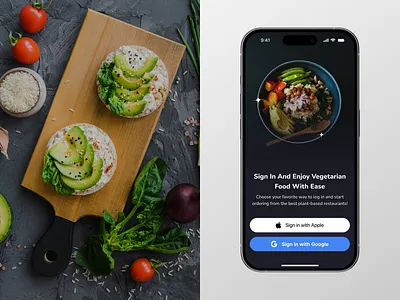 Vegetarian Food Delivery - Mobile App application branding checkout clean delivery app design drumncode food app graphic design grocery shop interface logo mobile mobile app mobile app design order payment ui ux web development