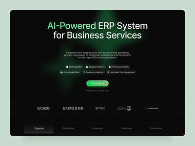 AI-Powered ERP System for Modern B2B Service Businesses branding designsystem fintech glassmorphism ui