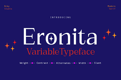 Eronita Variable Typeface app brand design branding brush design elegant elegant typeface font font design graphic design high contrast serif illustration modern branding font modern serif rcky studio super family typography variable variable font versatile serif font