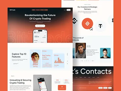 Crypto Trading Landing Page Design crypto cryptodesign digitalcrurrency digitalmoney homepage landingpage webdesign