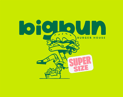 Bigbun | Branding + Illustrations 2d adobe illustrator art branding burger character design design digital art graphic design illustration logo stickers