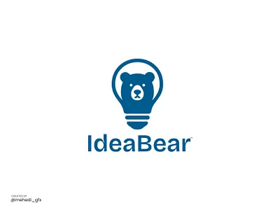 IdeaBear logo design bear logo best logo branding bulb logo california logo creative icon creative logo fintech logo graphicdesign idea logo logo design logo for sale logomarks monogram unused logo