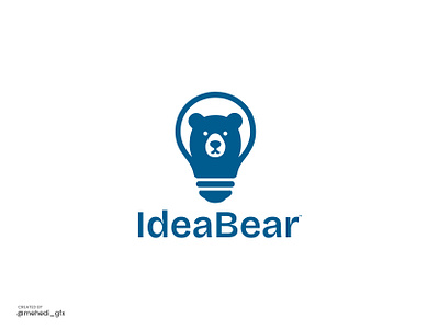 IdeaBear logo design bear logo best logo branding bulb logo california logo creative icon creative logo fintech logo graphicdesign idea logo logo design logo for sale logomarks monogram unused logo