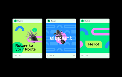 Eleplant - Social Media Templates abstract logo branding leaf logo brand visual identity logo narure logo branding social media template design socials design