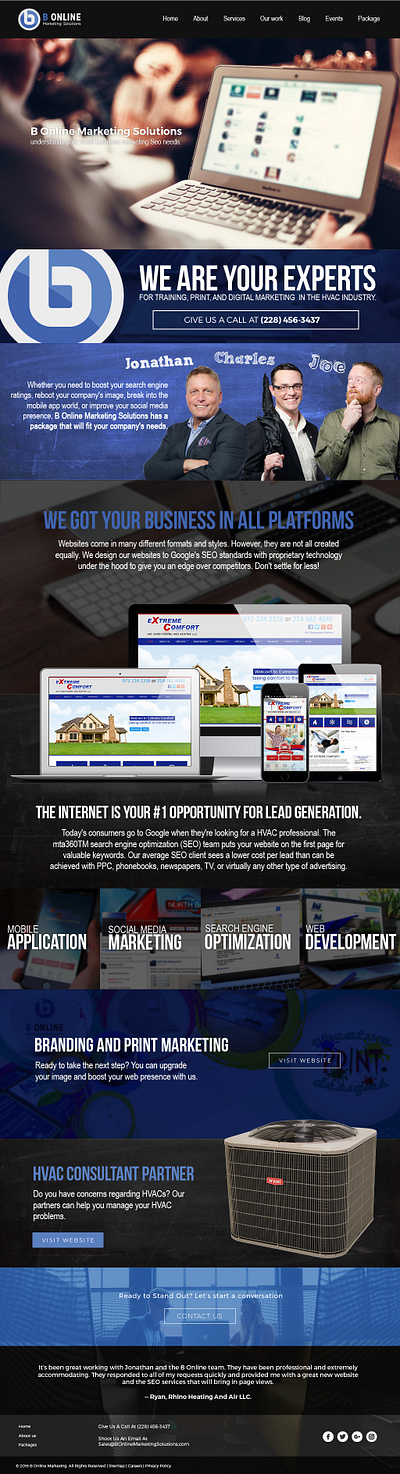 B Online Marketing Solutions Website Redesign website