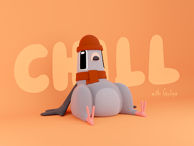 Chillo 3d blender chill clothes concept design dove illustration photoshop sitting toy