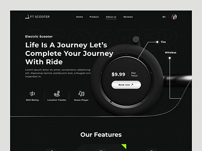 FT Electric Scooter- Website Landing Page Design bike branding concept design electric electric bike electric scooter falconthought landing page logo market ridelocal scooterdesign scooterlife shop ui urbanmobility ux vehicle website
