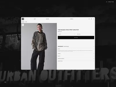 Urban Outfitters catalogue e commerce minimal product page store ui ux visual design website