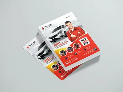 Rent Car Flyer and Repair Shop Promotional Flyer Design editable flyer