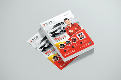Rent Car Flyer and Repair Shop Promotional Flyer Design editable flyer