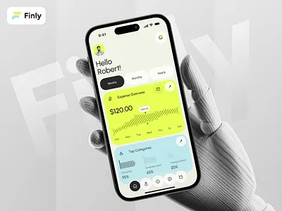 Finly — AI Powered Fintech App | Potential ai ai app analytic app design dashboard design expense tracker figma finly fintech fintech app homepage logo mobile app money potential report ui uiux design ux